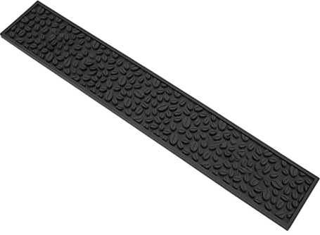 Tapis de bar à café rectangulaire antidérapant en silicone PVC résistant à la chaleur Accessoires de comptoir de café (noir)