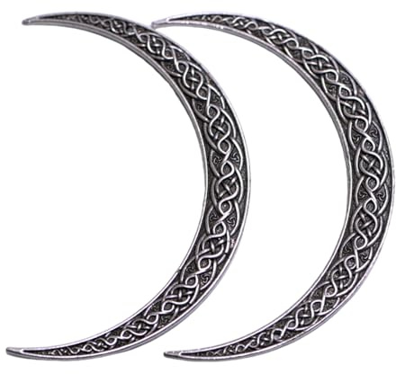LANGHONG 2PCS Viking Crescent Moon Hairpins For Women