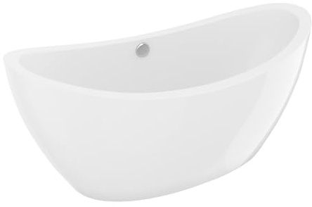Vente-unique - Banheira isenta de design branco - 225 L - 170 x 83 x 77 cm - ALDA