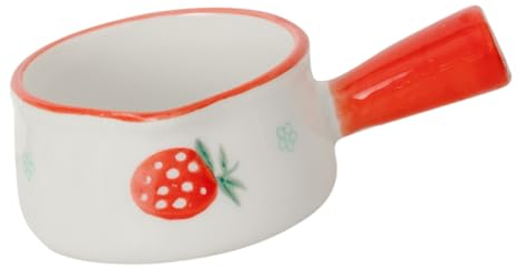 MAGICLULU Strawberry Pattern Pot Handle Mini Sauce Plate for Condiments Dipping Dish for Home and Restaurant Use for Serving Sauces and Dressings Red