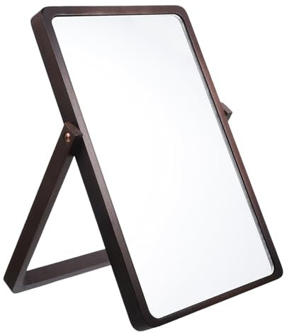 HAPINARY Faltbarer Schminkspiegel Aus Holz Großer Tischspiegel Für Kosmetik Stabiler Desktop Spiegel Für Bad Schlafzimmer Und Büro Einfache Pflege Modernes Design Für Täglichen