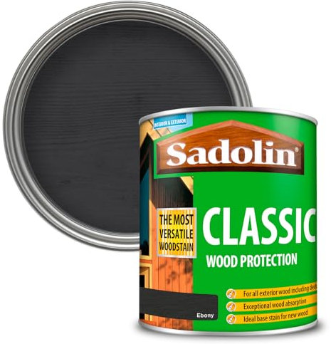 WALLPAPER EMPIRE Sadolin Classic All Purpose Woodstain 750ml - Deep Penetrating Protection (Ebony)