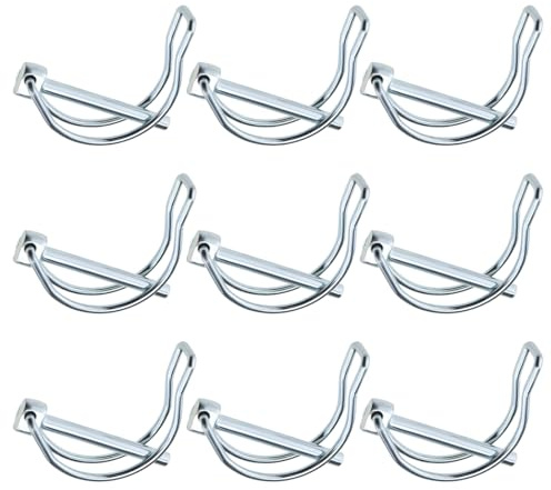 VGOL Lot de 20 goupilles pliables de 4,5 x 40 mm, goupille de verrouillage en forme de D, tube en acier au carbone galvanisé pour gazon, jardin, ferme, camion, voiture, remorque, tracteur