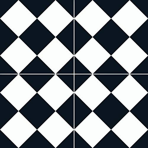 Türaufkleber 10 Stück Schwarz Weiße Fliesenaufkleber Für Küche Badezimmer Waschbecken Taille Wandaufkleber Tapete B Mittelgroß 20 X 20 Cm