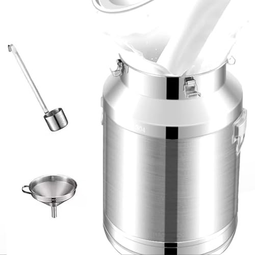 DECAKE Baril en Acier Inoxydable 201, Baril de Lait fermenteur, Baril de Stockage d'huile de Grande capacité et conteneur de Stockage de céréales, 22L