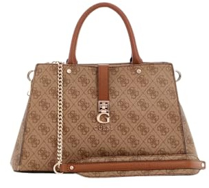 GUESS Zamira Luxury Satchel Latte Logo