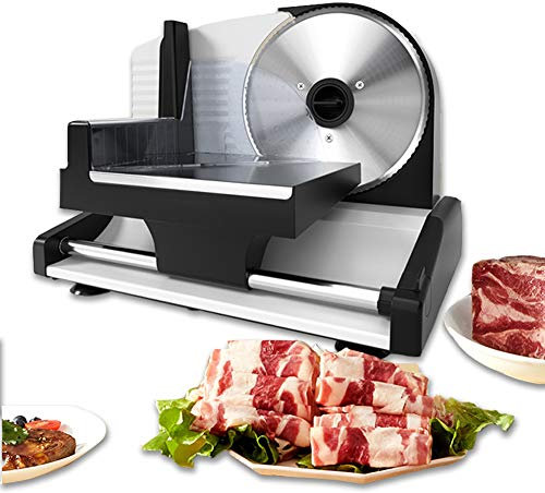 LYDBMYT Trancheuse à Viande multifonctionnelle, trancheuse à Viande congelée Semi-Automatique électrique pour la Maison 200 W, trancheuse à Viande fraîche Cuite pour toasts de légumes 1-15 mm