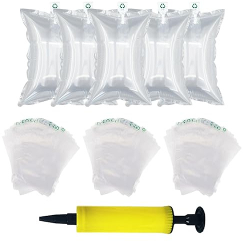 Bolsa de Burbujas de Aire, Cojín de Burbujas de Aire, Material de Embalaje para Envío y Envasado, Plástico Burbujas, 150 Piezas Cojín de Aire para Envoltorios de Envíos, Con Bomba de Aire