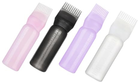 BESTYASH 4piezas Frascos De Champú De Color Botellas De Champú Con Aplicador De Peine Para Raíces Para Peluquería Para Teñir El Cabello Casa