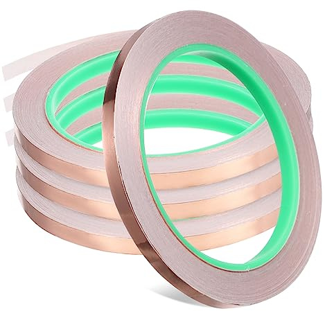 Cabilock 4rollos Cinta Adhesiva De Cobre Conductora Resistente Flexible Para Bricolaje Reparaciones Eléctricas y Manualidades