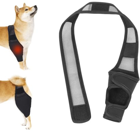 EIHI Kniebandage Hund Hinterbein für das Linke Bein - Hergestellt aus Neopren,für Kreuzbandriss,Bänderverletzungen,Patellaluxation oder Osteoarthritis - Größe S