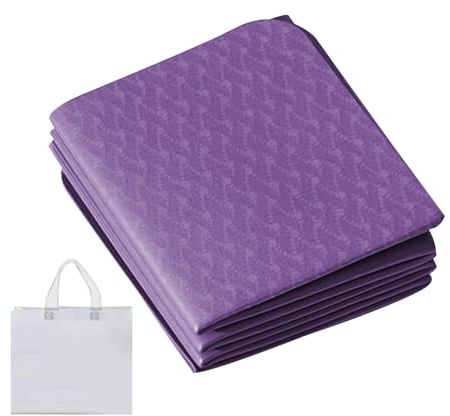 Alfombra de Yoga Plegable para Viaje | 6 mm Grosor Impermeable Alfombrilla Entrenamiento | Colchoneta de Yoga Antideslizante Plegable con Bolsa de Almacenamiento para Gimnasio Estudio Casa Exterior