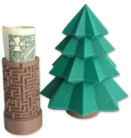 Weihnachtsbaum-Puzzle-Labyrinth-Geschenkbox – wiederverwendbarer lustiger Geldhalter für Feiertagsfeiern, einzigartiges Weihnachtsgag-Geschenk für Kinder, Jugendliche und Familie