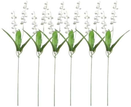 Decoraciones de Ramos Artificiales para Bodas Ramo de Novia campanillas Artificiales plástico, 5 Unidades, Rama Lirio los Valles Artificial, Ramo