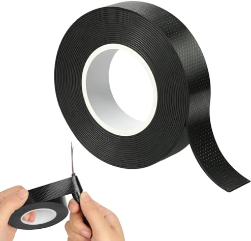 NUTKIT Cinta Autosoldable Impermeable 4.5mx19mmx0.8mm(Negra-1 unidad) | Cinta para Reparación de Cables y Tuberías,Aislante Eléctrico Resistente al Agua para Mantenimiento Industrial y Hogar