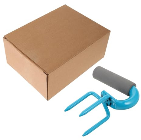 FUTUREORYY Coltivatore Manuale da Giardino con 3 Punte in Acciaio al Manganese, Forca da Giardino a Tre Rebbi con Impugnatura Antiscivolo Ergonomica, Attrezzo Manuale per Orto e Aiuole