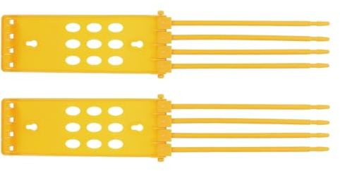 GALPADA 2 Piezas Soporte para Anillas de Paloma de Plástico Amarillo Estructura Fácil de Usar para Identificación Precisa en Cría y Carreras de Aves