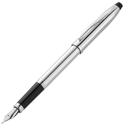 Cross Century II Füllfederhalter (poliertes Chrom, M-Feder, Schreibfarbe schwarz, nkl. Premium Geschenkverpackung) glanz-chrom