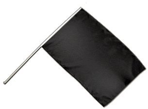 Flaggenfritze Schwarze Flagge 60x90 cm mit Holzstab, neutrale Fahne wetterbeständig, Polyester, doppelt genäht, für Dekoration, Events, Trauer und Kundgebungen