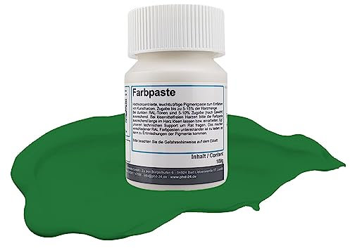 DD Composite Farbpaste 100g smaragdgrün RAL 6001 Pigment hochkonzentriert für Kunstharze Epoxidharz Resin Polyesterharz Gießharz farbintensiv deckend
