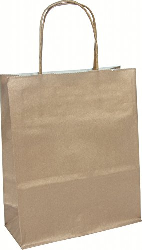 Clairefontaine 395609C Packung (mit 25 Geschenktaschen, Kraftpapier, 18 x 7 x 24 cm, ideal für Ihre Geschenke) 25er Pack braun