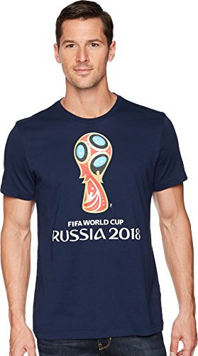 adidas Maillot de Football Coupe du Monde de Football Emblème Tee, Homme, World Cup Emblem Tee, Bleu