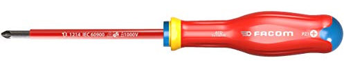 FACOM ATD0X75VE TOURNEVIS PROTWIST INOX isolé 1000 Volts pour vis cruciformes POZIDRIV - lame ronde gainée