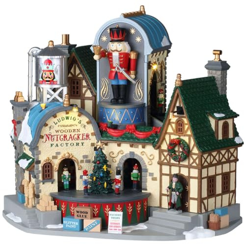 Lemax 95463-UK Caddington Village Sights & Sounds: Ludwig's Wooden Nutcracker Factory