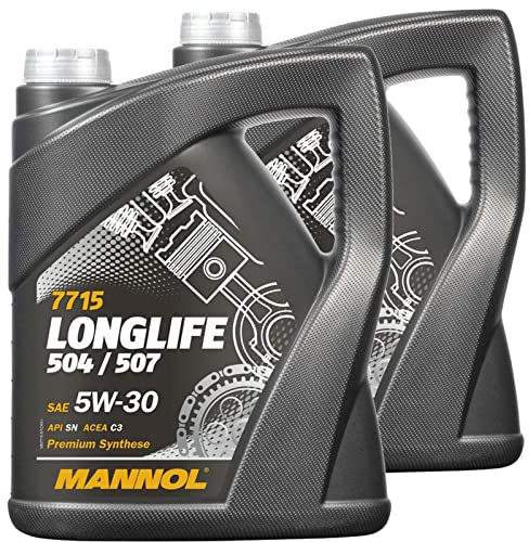 2 X 5 (10 LITER), MANNOL 7715 5W-30 LONGLIFE FREIGABE 504 507 229.51 MOTORÖL