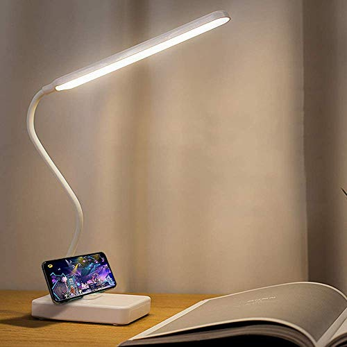MAYTHANK LED-Schreibtischlampe, kabellos, wiederaufladbar, USB, Akku, 2000 mAh, Touchscreen, dimmbar, Intensität 3 Farben, tragbar, Leselampe, Buchlampe, Batterie, Tischbatterie, Kinder, Schlafzimmer,