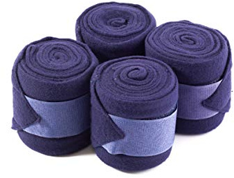 Gee Tac Horse Bandages Leg Wraps Pack of 4 x 3M NAVY BLUE