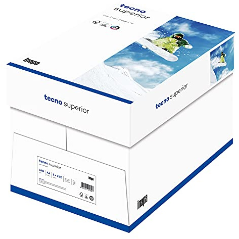 inapa Drucker-/ Kopierpapier tecno Superior: 160 g/m², A4, 1.250 Blatt (5x250), hochweiß