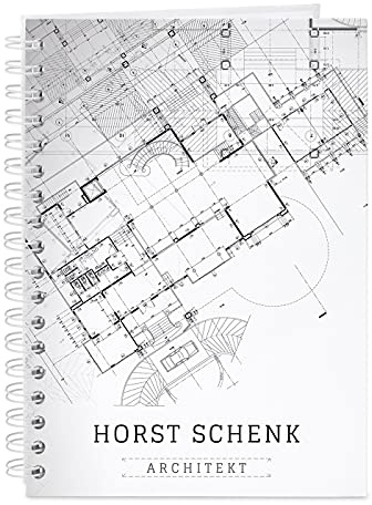 Maverton Notizbuch mit Aufdruck - 160 Seiten - mit Ringbindung - kariert - Hardcover - Format: 173 mm x 242 mm - personalisiertes Geschenk - Geschenkidee für Männer - Architekt