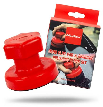 Maxshine Universal Clay Pad Set | Hand Clay Pad and Polishing Block | Applicator | 3-in-1 Detailing, Manual Precision | Surface Prep for Paint & Metal