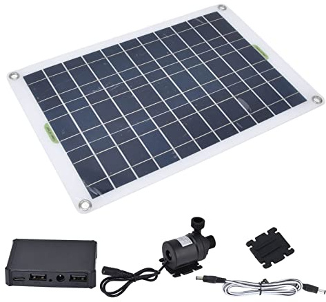 OREQ Solar Wasserpumpe Kit, 12V 800L/h Solar Springbrunnen Pumpe Tauchpumpe, 12V 50W Solar Panel Solar Springbrunnen Pumpe Outdoor für Gartenteich Dekoration, Vogeltränke