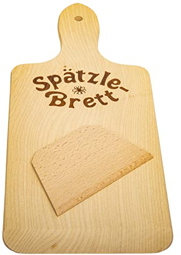 DEKOFANT Tagliere per spätzle con raschietto in legno, 35,5 x 15 x 1 cm