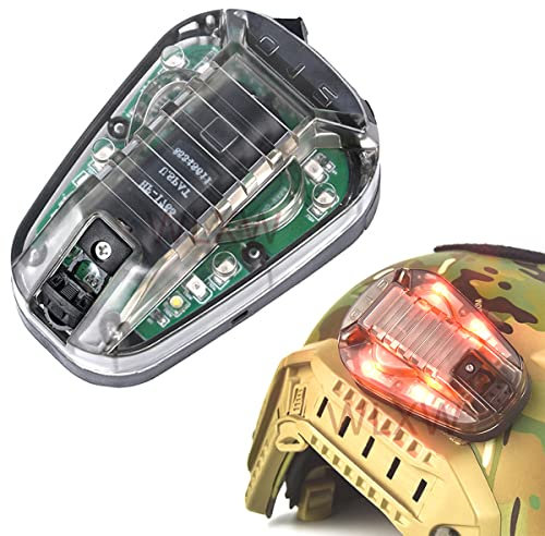 WLXW Luce Tattica per Casco Luce di Segnalazione Militare Luce Identificazione LED+IR/Strobe Luce per Casco Militare IFF Torcia Luce Segnalazione Sopravvivenza per Sport all'Aria Aperta,BK Green