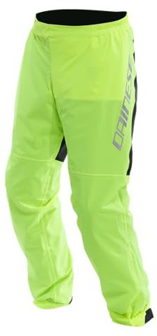 Dainese - Ultralight Rain Pants, Impermeable y Cortaviento, Ultraligero, Pantalón de Lluvia Plegable para Moto, para Hombres y Mujeres, Amarillo Fluo, XL