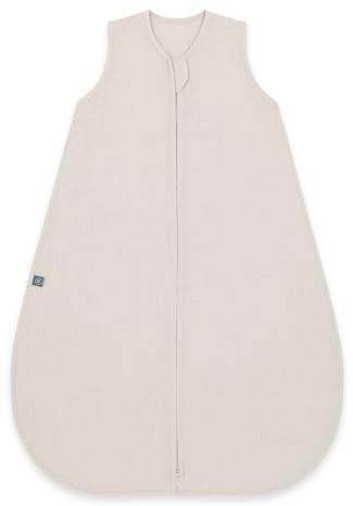 emma & noah Baby Schlafsack 0.5 TOG, Leinen Schlafsack für den Sommer, 100% Leinen, OEKO-TEX Zertifiziert, Atmungsaktiv und Leicht, Strampelsack für Neugeborene (Essential Grau, 80 cm)