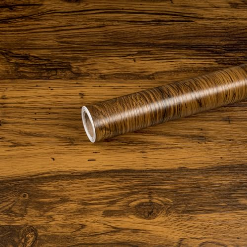 Abyssaly Klebefolie Holzoptik Vintage, Selbstklebende Tapete Eiche, Braun Klebefolie für Möbel, Wasserdicht Möbelfolie Holz für Fensterbank Schränke Küche 40 X 300 cm