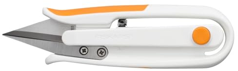 Fiskars Tijeras cortahilos Softgrip, Tijeras para cortar hilos para diestros y zurdos, Largo: 12,7 cm, Hojas de acero inoxidable/mangos de plástico, color Blanco, 1070023