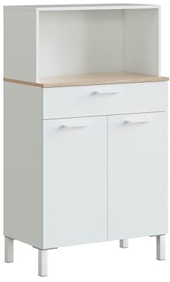 habeig Küchenschrank, Singleküche, Küchenregal, Küchenzeile, Schrank, Mehrzweckschrank, matt, weiß, Küche, (126x72x40cm - 9920A)