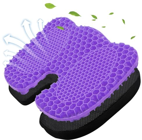 MONDGE Cuscino sedile in gel, Cuscino ergonomico sciatica adatto per sedie da ufficio, sedie a rotelle e cuscini auto