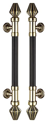 Bronze-Haustürgriff, Türgriff im europäischen Stil für Holztür/Glasschiebetür/Scheunentür, robuster doppelseitiger Schwingtürgriff