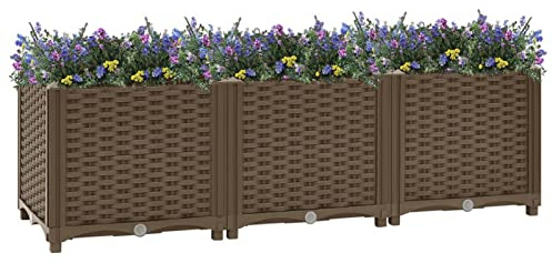 Iiaky Lit surélevé 120x40x38 cm Polypropylène,Bordure Pierre,Kit Gabion,Gabion Jardiniere