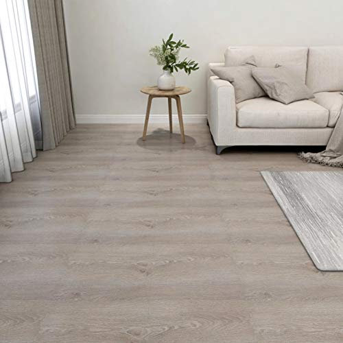 ZEYUAN PVC-Fliesen Selbstklebend 55 STK Klebefliesen, PVC Bodenbelag, Bodenfliesen Selbstklebend, Selbstklebende Fliesen, PVC Boden, 5,11 m² Taupe