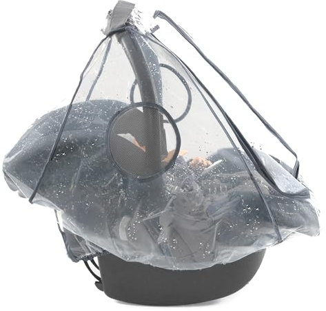 Zamboo Habillage Pluie Cosy Universel, Compatible avec Cybex, Maxi-Cosi Siege Auto Bebe et Autres, Fenêtre, Filets Aération, Fente pour Poignée de Transport, Sans PVC (Ouverture frontale)