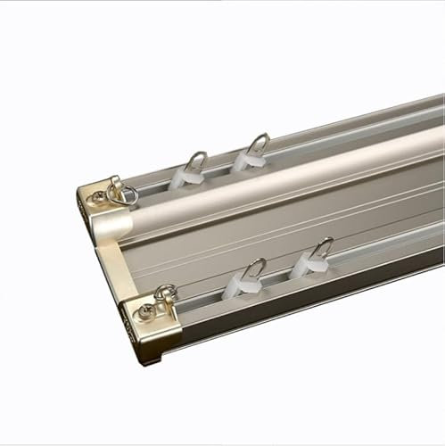 Robuste mit Vorhängen Verbundene Doppelschiene Vorhang Schienen-Deckenmontage Deckenschiene für Vorhangsysteme für Privatsphäre Wohnzimmer Schlafzimmer Abgehängte Decke Du(Size:6.6ft/2m,Color:Grau)