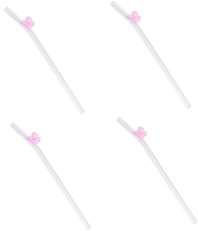 LABRIMP 4stücke Bowknot Glasstrohhalme Wiederverwendbar Für Säfte Tees Und Kaffee Langlebig Hygienisch Und Für Jeden Drink