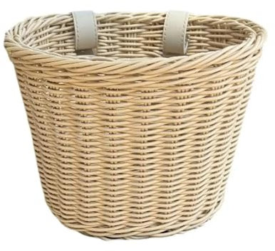 AOLUOER Fahrradkorb aus Rattan, geflochten, Fahrradaufbewahrung, Lenkerkorb vorne, handgewebt, Aufkleber, Fahrradtasche, Aufbewahrungskorb for Fahrräder(L)